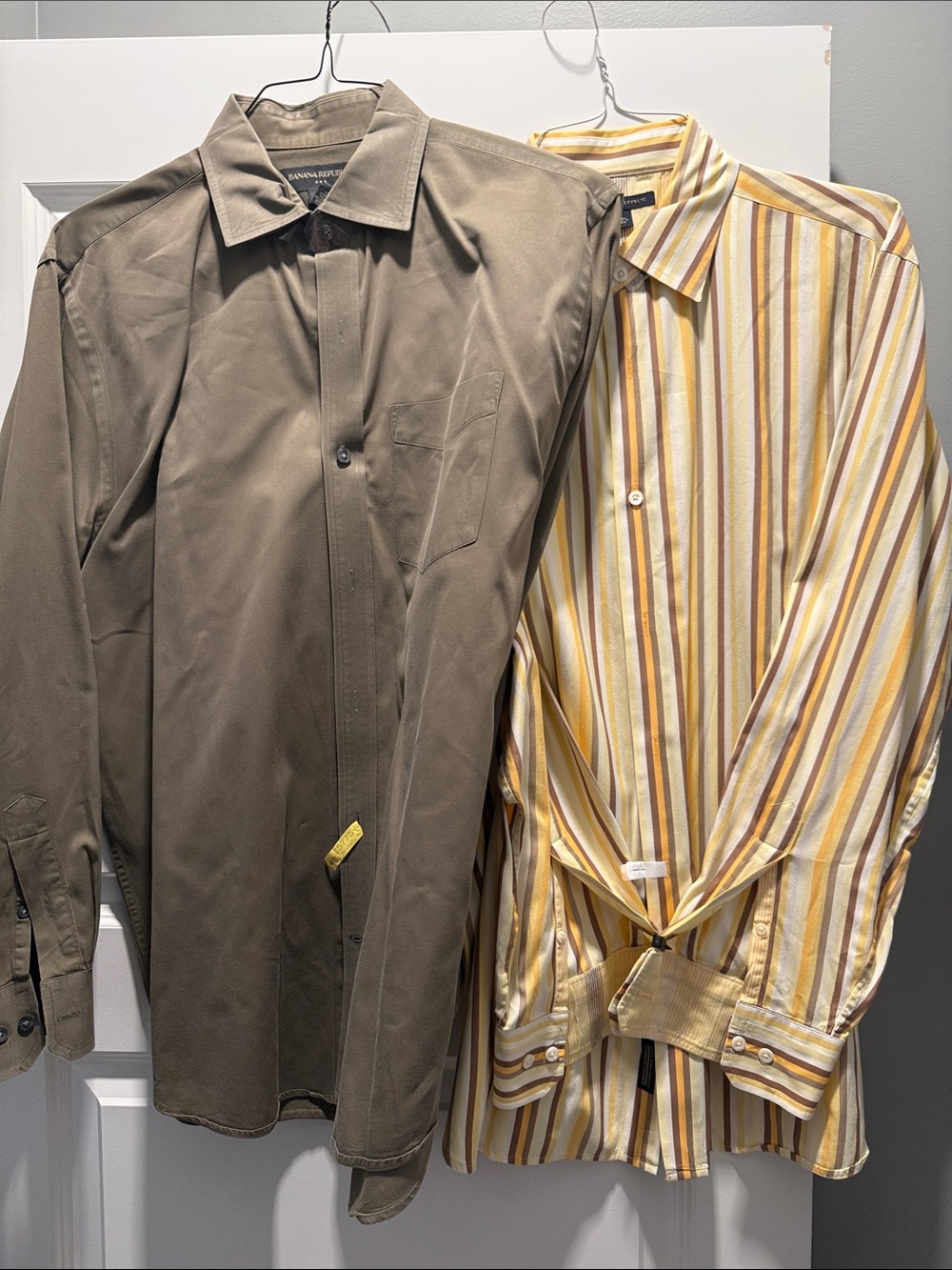 Banana Republic Olive Green Men's Dress Shirt